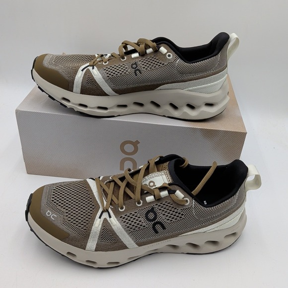On Cloudsurfer Trail Mens Trail Running Shoes Size 9.5 Brown Tan 3ME10112281 NEW